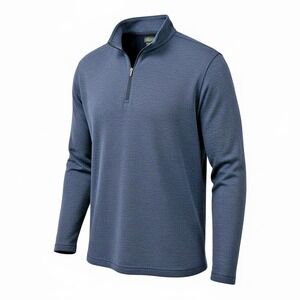 Greg Norman Men's Heathered Navy 1/4 Zip Fleece Pullover XXL Golf Preppy